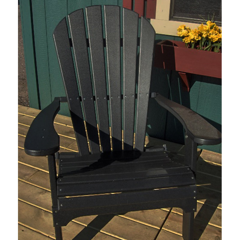 Chaise Adirondack pliante Ansel - Mobilier d'extérieur en poly, Noir