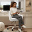 Modern Minimalist Swivel Office Chair with Velvet Padding pillow Vanity Swivel Chair Adjustable Height for Home Office, Study, Bedroom-1561474462