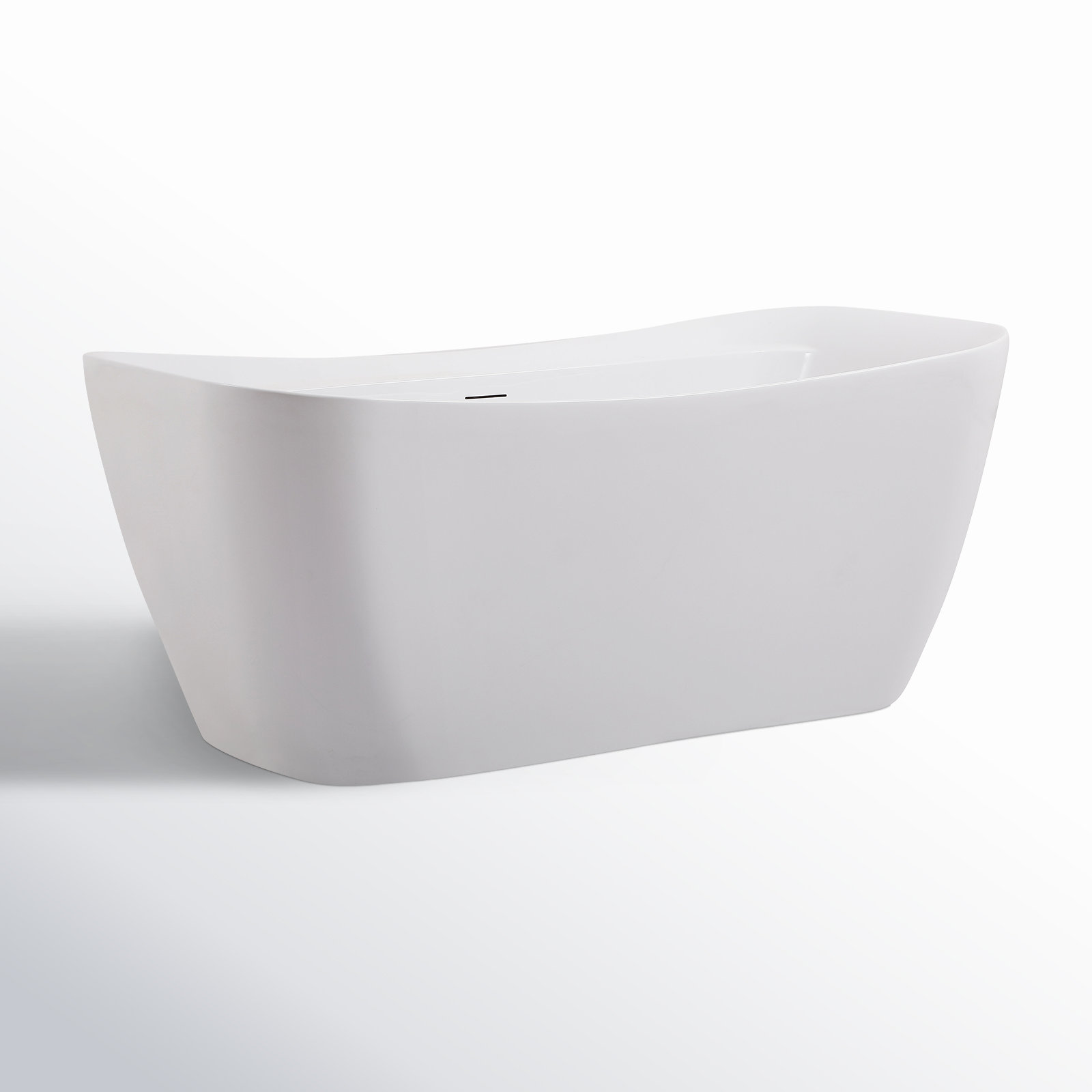 Dezra 59" Freestanding Soaking Bathtub, Polished Chrome