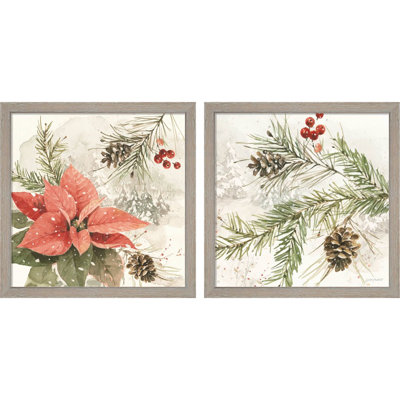 " Poinsettia Village A " by Lisa Audit 2 - Pieces