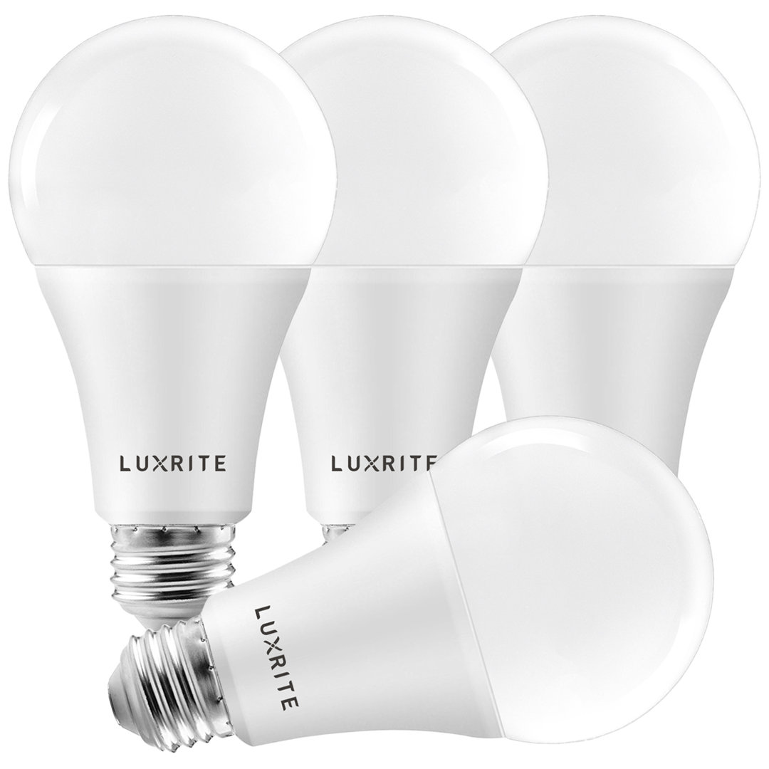 22 Watt (150 Watt Equivalent), A21 LED, Dimmable Light Bulb, E26/Medium (Standard) Base (Set of 4) Luxrite