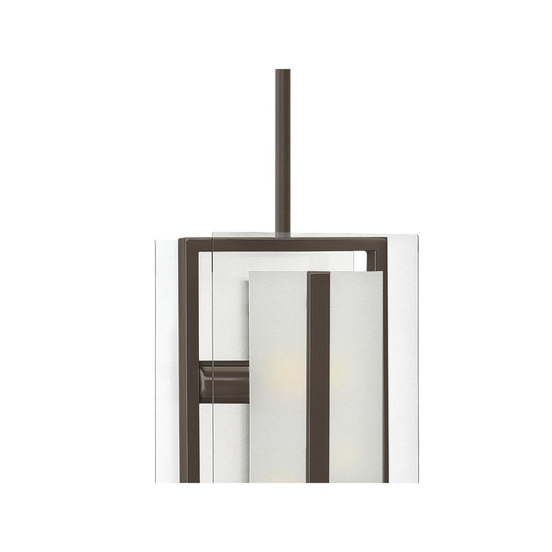 Luminaire suspendu géométrique à 2 lumières Latitude, Bronze huilé