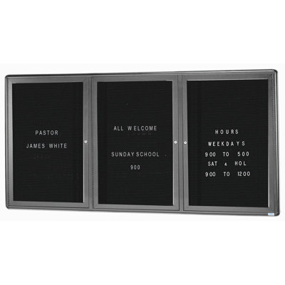 Radius Design Enclosed Directory Letter Board in Graphite -  AARCO, RAD3624BB