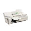 Fauteuil inclinable 3 places, causeuse rembourrée avec porte-gobelets, ligne, blanc