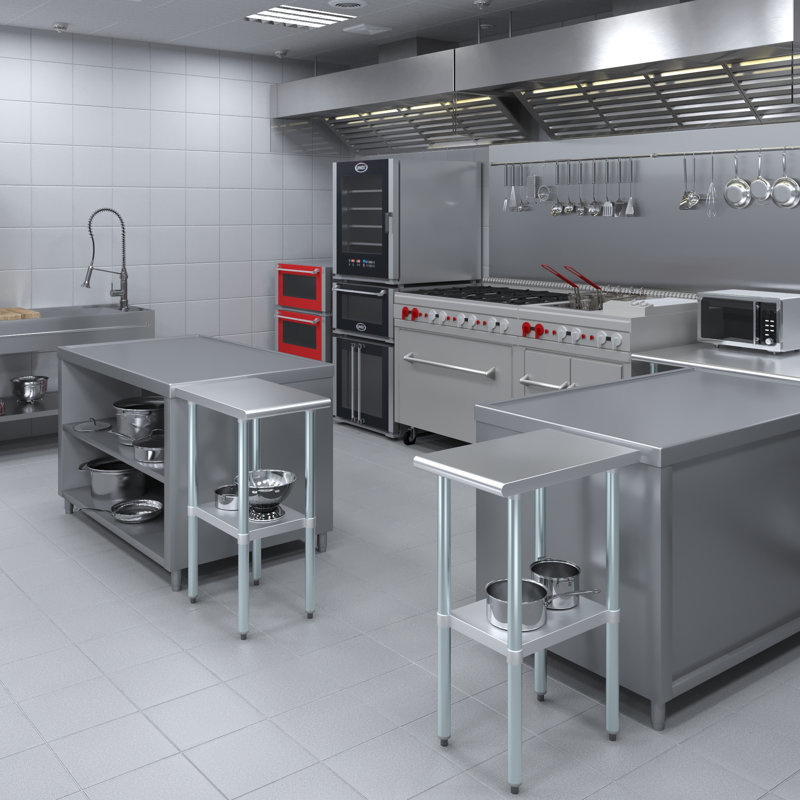 Stainless Steel Top Workbench, 35" H x 15" W x 24" D