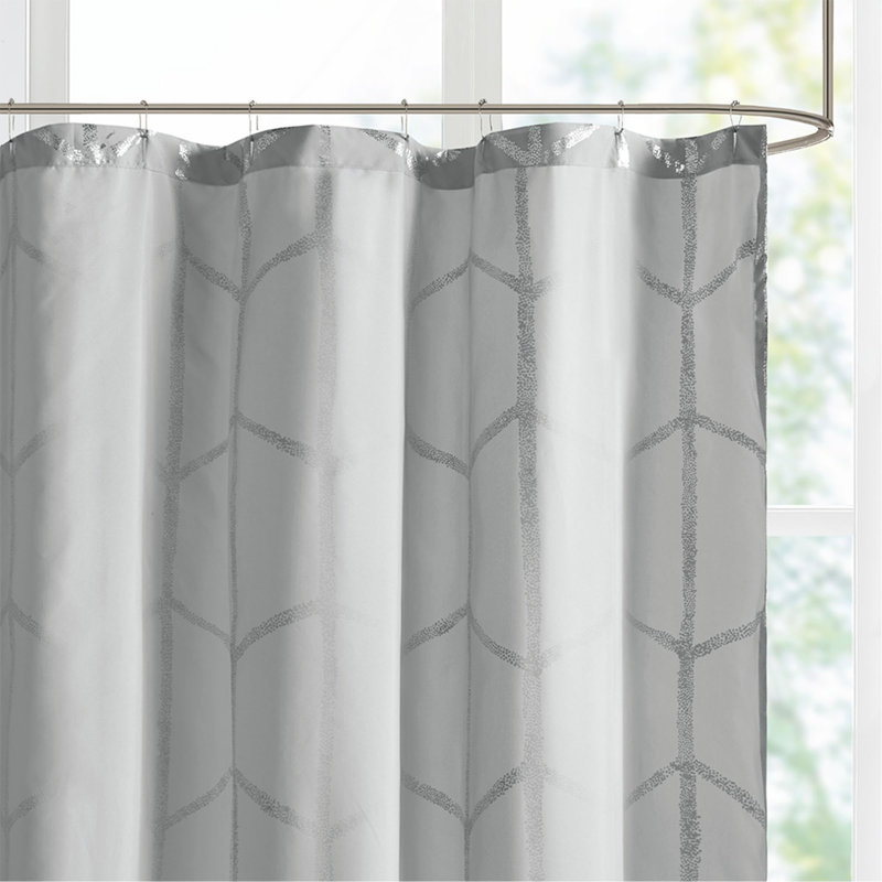 Rideau de douche imprimé métallique, Gris/argent
