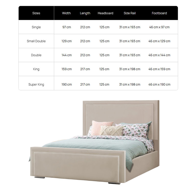Abhipsa Upholstered Bed, Cream, Kingsize (5')