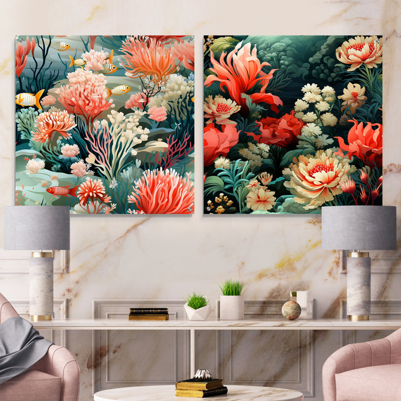 Rosemount - Ensemble de 2 verres muraux en acrylique, H 16 po x l 33 po