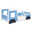 Lit plateforme classique en forme de voiture avec roulettes, bleu-804578901-804578900