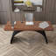 Bureau rectangulaire en fer massif noyer clair-360110944