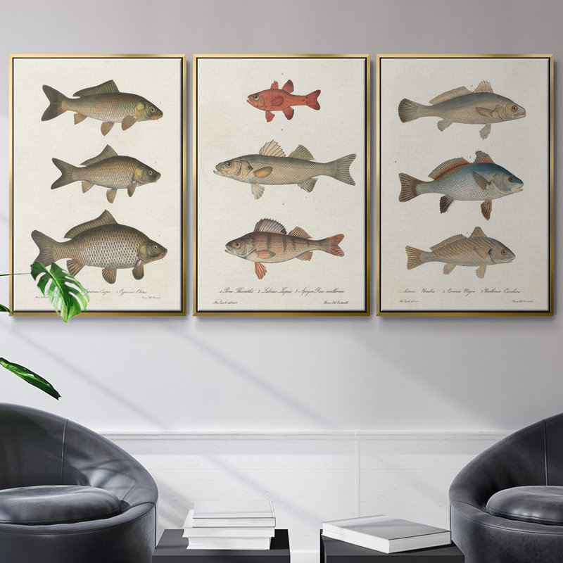 " Prosperous Elements V9 " 3 - Pieces, Gold, 36" H x 72" W