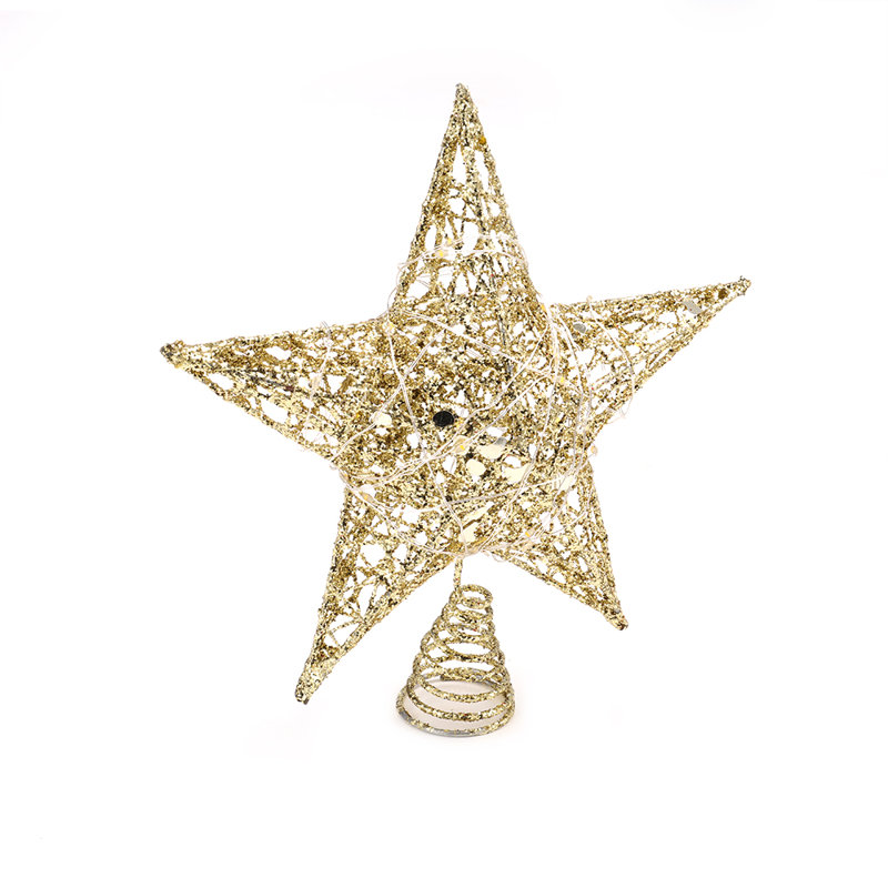 Star Tree Topper, 28cm H x 25cm W, Gold