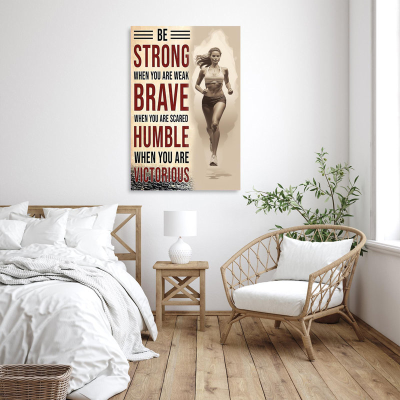 «Woman Run Be Be» - Reproduction d'art graphique rectangulaire sur toile tendue 1 pièce, H 14 po x l 11 po x P 1,25 po