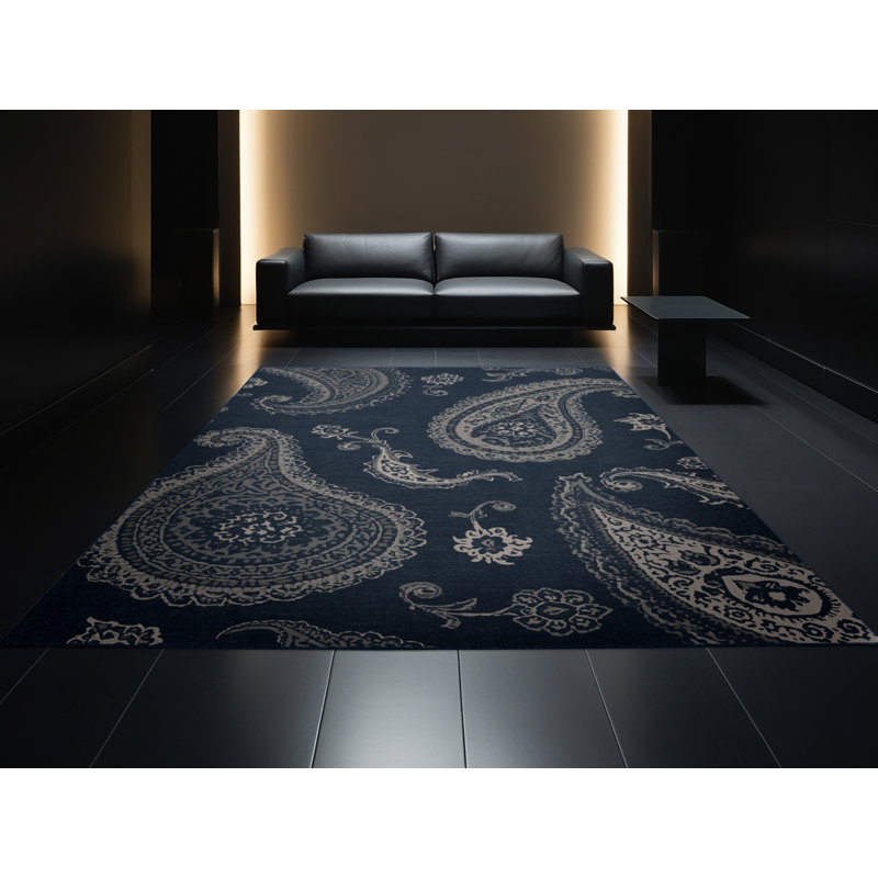 Tapis cachemire traditionnel gris délavé à la machine Pantelis, 7 x 9