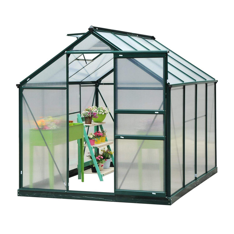 Coffee 6Ft W x 8Ft D Hobby Greenhouse