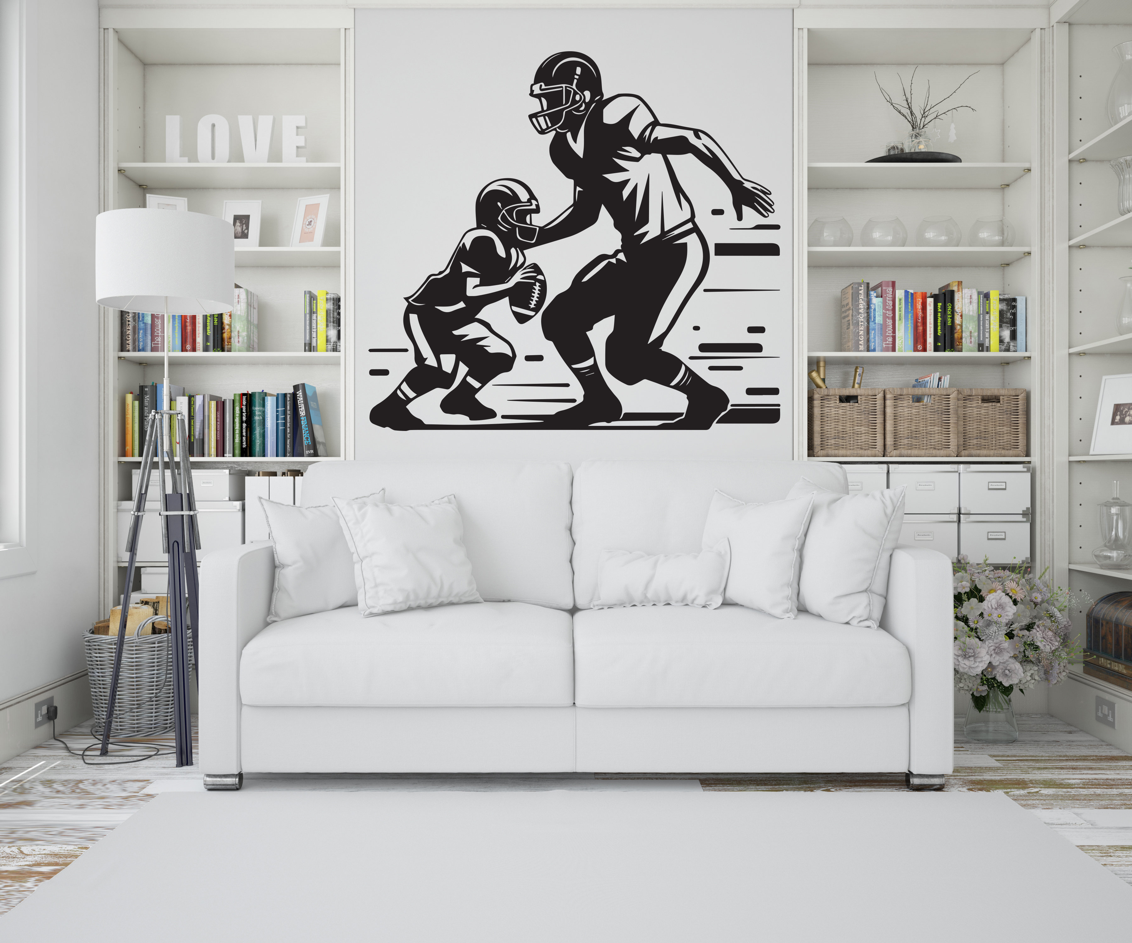 Trinx Stickers Trinx Father Son Football Wall Decor, American Football Wall Decal ...