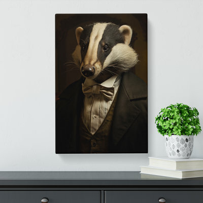 Badger Conceptual Art - Wrapped Canvas