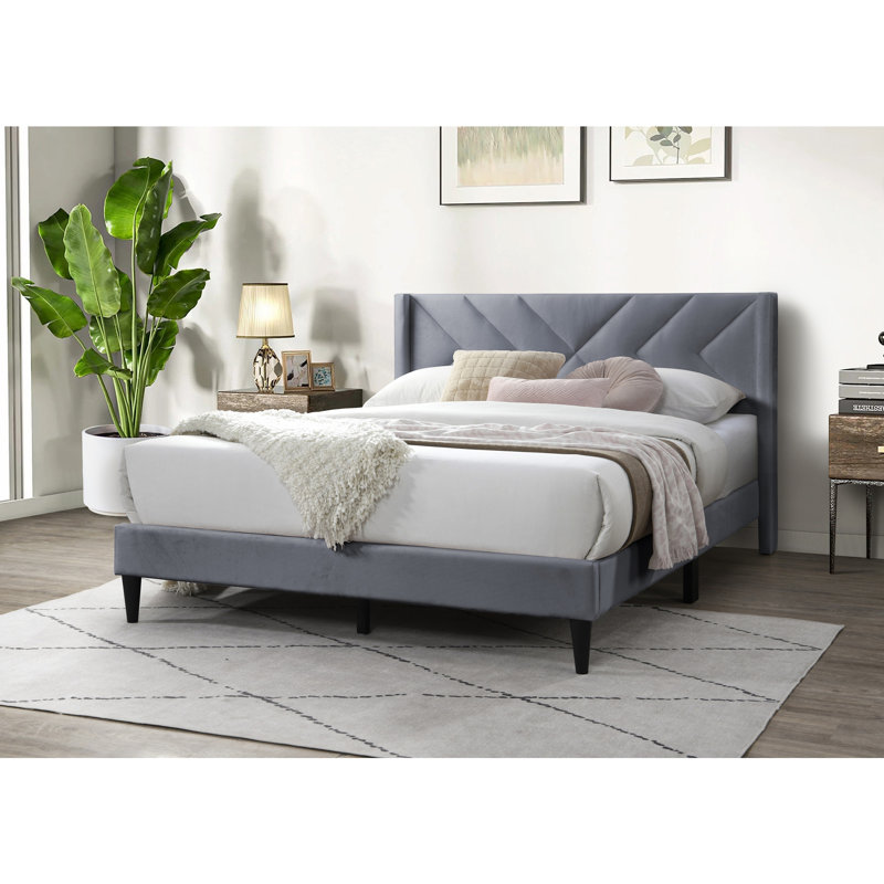 Cadre de lit 1pc, gris