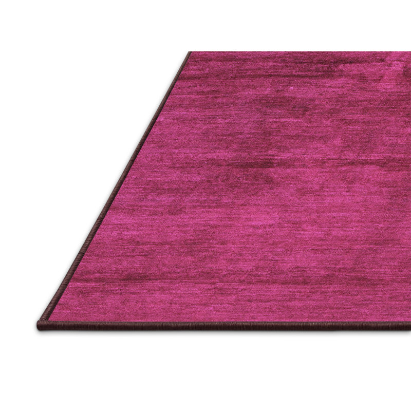 Tapis en laine et polyester tissé à la machine en magenta, Rectangle 6 pi x 9 pi