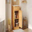 Meuble-lavabo de 20 pouces avec lavabo en céramique, ensemble de meuble-lavabo simple autoportant avec porte à fermeture douce, tablette réglable, style maison de campagne, bois naturel.