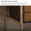 47.24"Black Solid Wood Three-Drawer Entrance Cabinet Side Cabinet