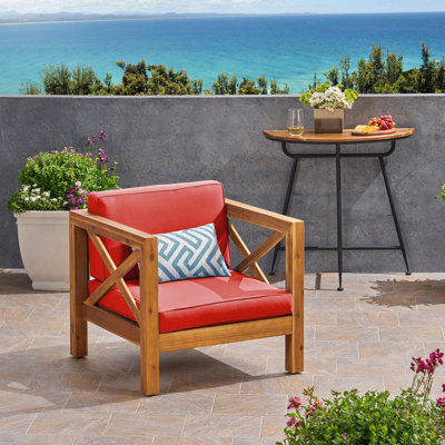 Chaise Mid-Century en bois avec coussin d'eau, 30,88 po x 27,26 po, 41,72 lb