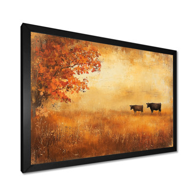 Vaches dans les champs d'automne II - campagne, art mural