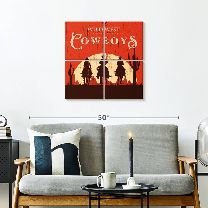 Wild West Cowboys, H 26 po x l 26 po