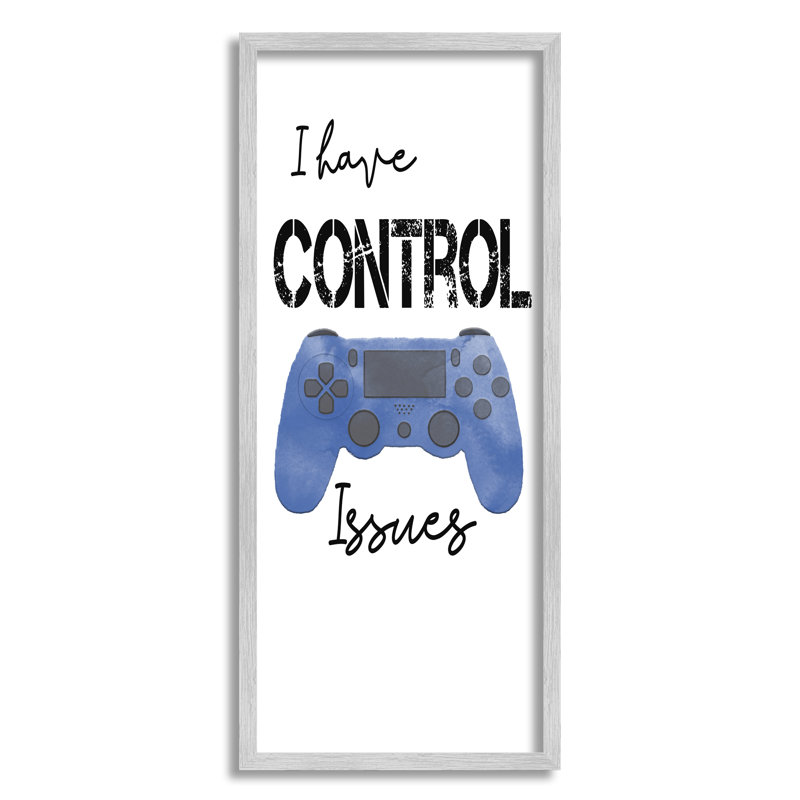 Funny Game Controller cmw-127 Personalized Wall Art, Farmhouse Gray Framed Giclee, 24'' H x 10'' W, Yes