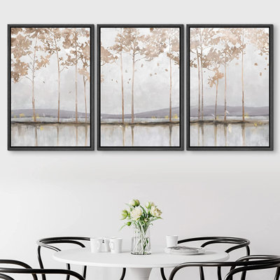 Ensemble de 3 reproductions sur toile