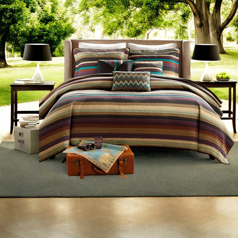 Reversible Bedding Sets, Cotton Filled King Quilt, Rustic Home Style