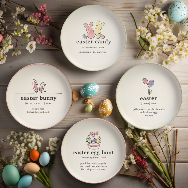 Ensemble de 4 canapés mots de Pâques