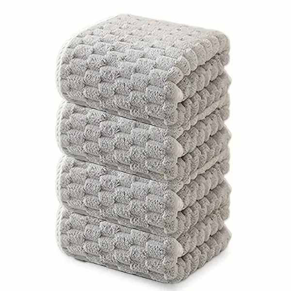 "Waffle Weave Microfiber Towel Set – Ultra-Soft & Quick-Drying (4-Piece)"
