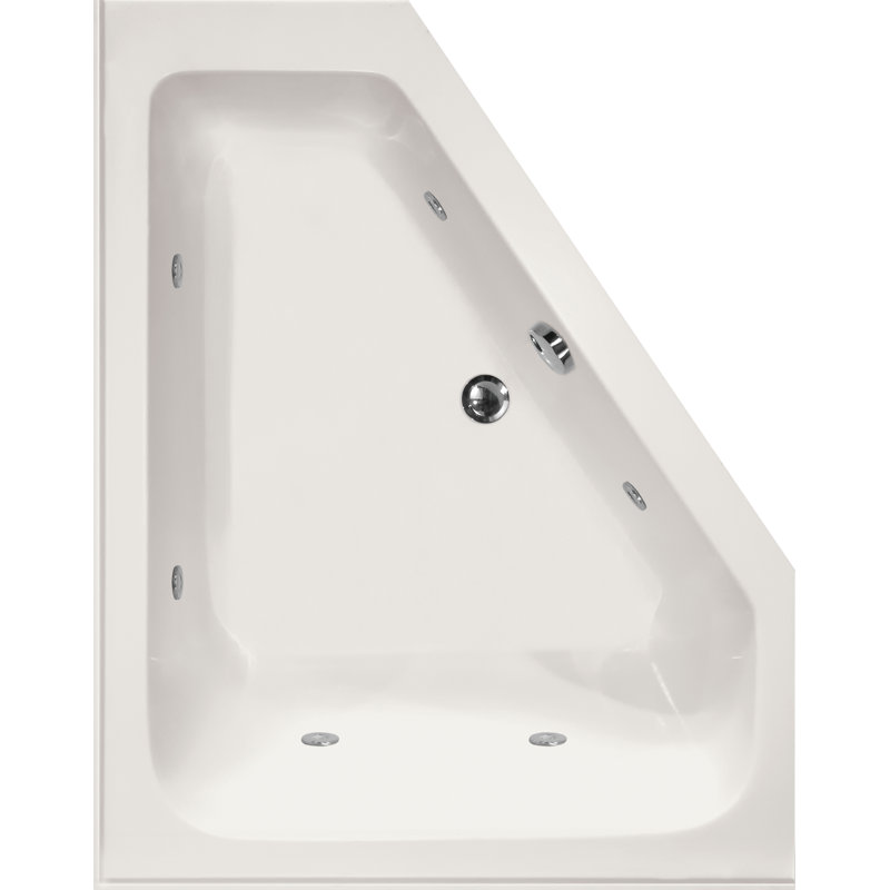 Courtney 60'' L Bathtub, White, Satin Chrome