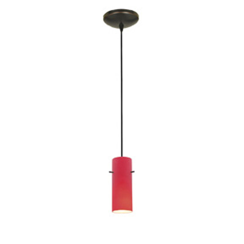 Nyquist 1 - Light Single Pendant, Red, Oil Rubbed Bronze, Cord