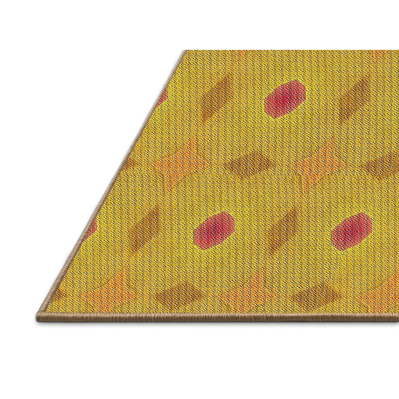 Tapis décoratif géométrique vert/rouge Reynosa, Rectangle 4 pi x 6 pi