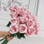 Fleurs artificielles roses en soie, roses à longues tiges réalistes, L 20,5 po, rose cendré, ensemble de 100