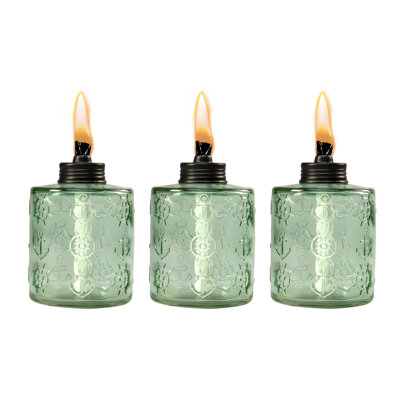 Torche de table de 5,5 po de marque TIKI® - verre ancré vert