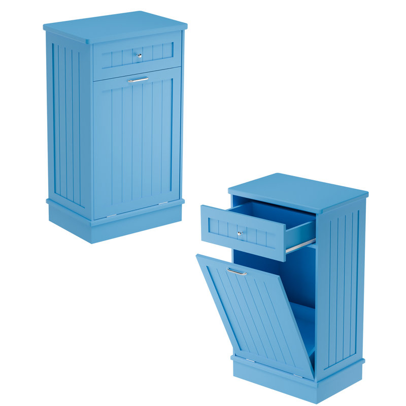 Armoire poubelle inclinable 10 gallons Havant, Bleu clair