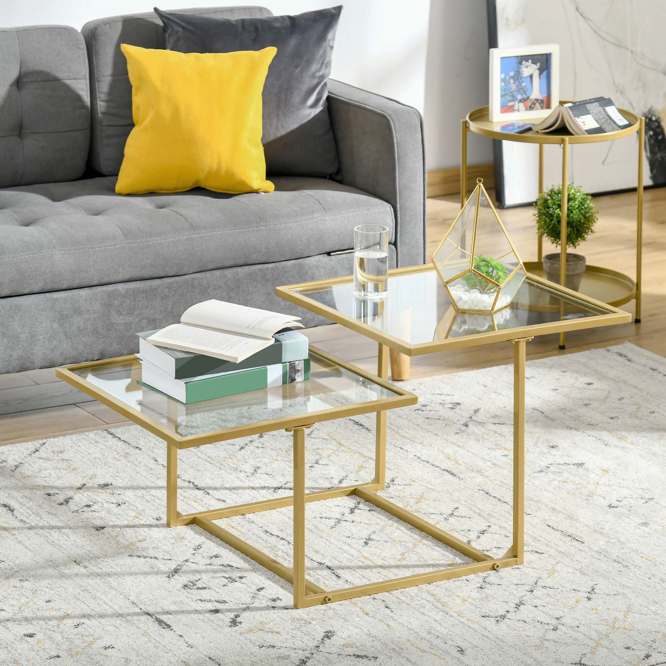 Mercer41 Versatile Coffee Table with Dual Tabletops and Sturdy ...