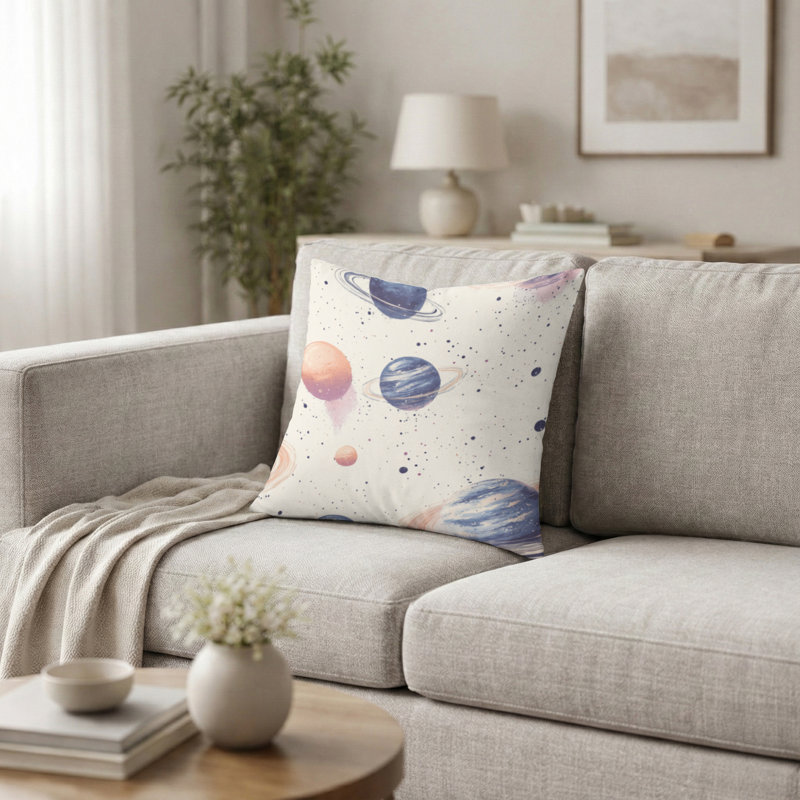 Coussin Starburst - coussin imprimé pastel bleu, H 18 po x l 18 po