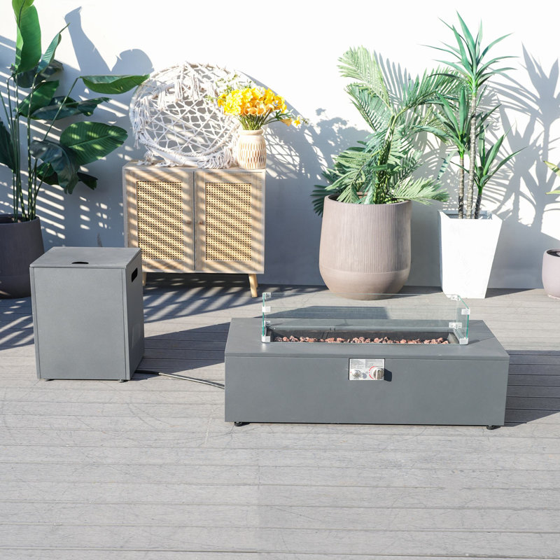 11.81'' H X 42.12'' W Propane Fire Pit Table