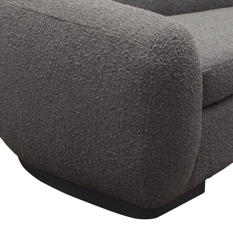 Charcoal Boucle Textured 97'' Track Arm Sofa