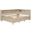 Lit de jour en bois pleine grandeur avec rangement et 3 tiroirs, finition lait blanc antique, fabrication fiable pour une utilisation durable-1186749587