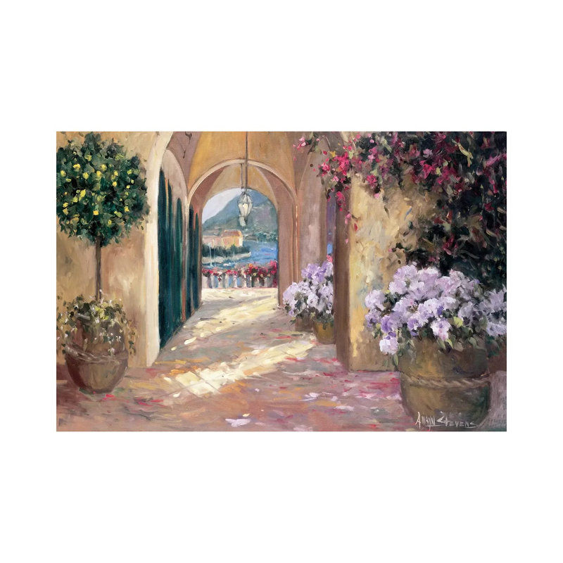 Seaside Portico by Allayn Stevens - Wrapped Canvas Painting, 20.32 cm H x 30.48 cm W