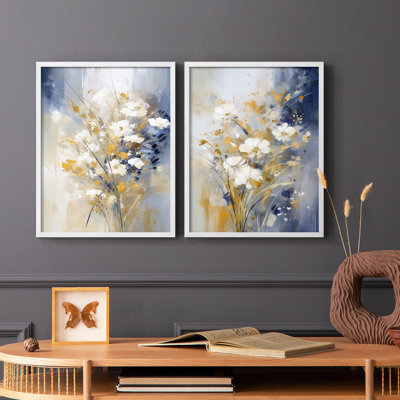 «FLORAL Series CCLxxvii», reproduction encadrée de qualité supérieure - prête à être accrochée - aucun clou requis - aucun clou requis