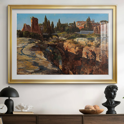 Ruines romaines - Edward Theodore Compton - reproduction encadrée avec passe-partout et verre Fin du 19e siècle / début du 20e siècle