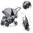 Costway Foldable 4 Wheel Multi-Child Stroller