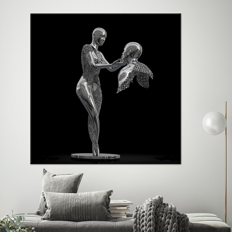 Art mural tendu sur toile de coton évoquant un style abstrait moderne pour une décoration intérieure contemporaine