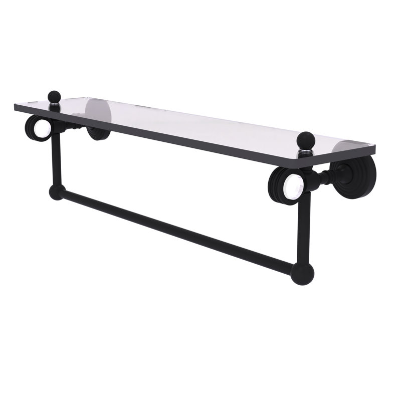Tablette à support Jarrell, H 5,12 po x l 22 po x P 6,4 po, Noir mat